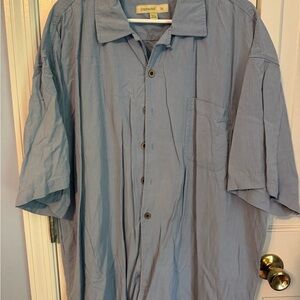 Men's Blue Button-Up Shirt, Classic Stylish